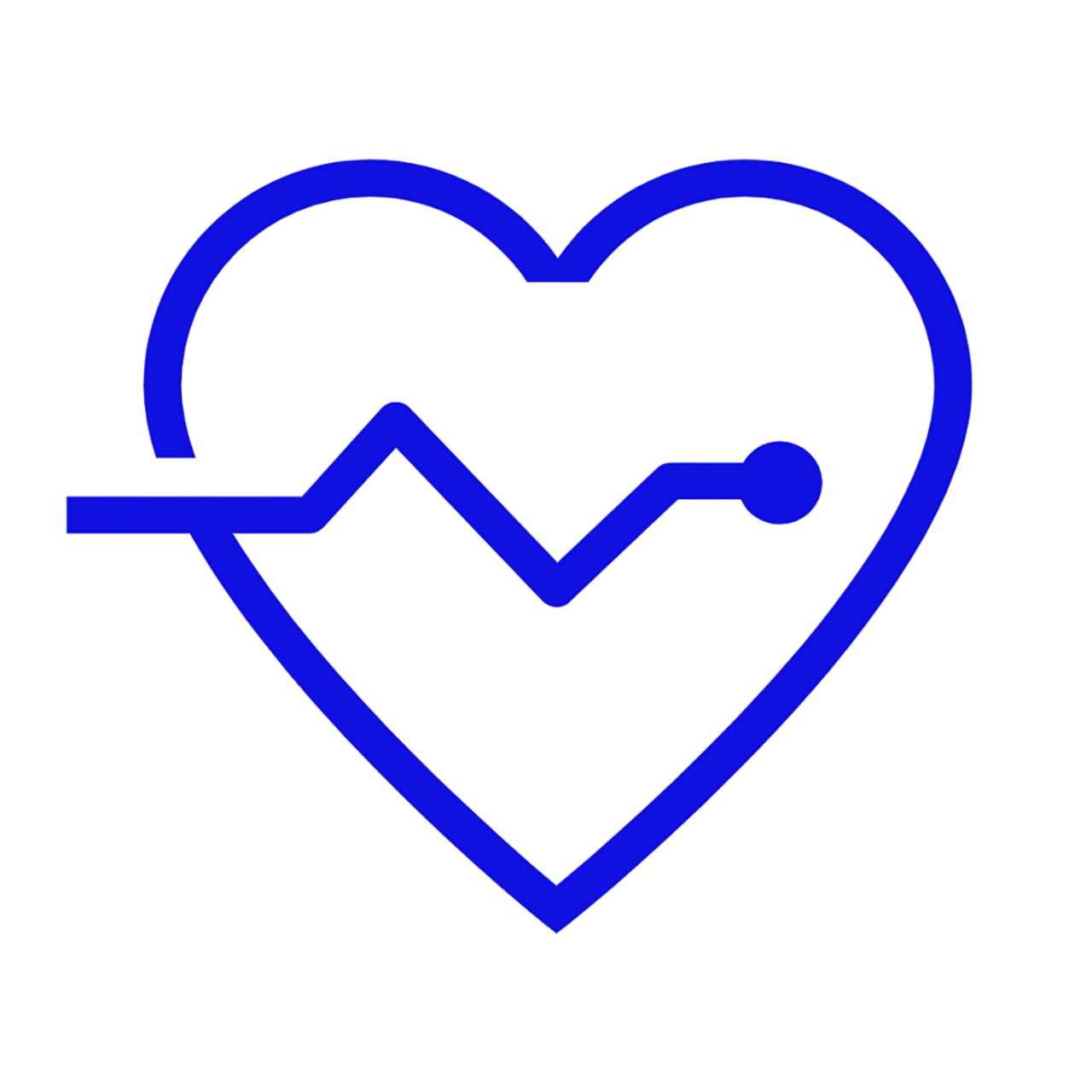Simple heart illustration with EKG line icon