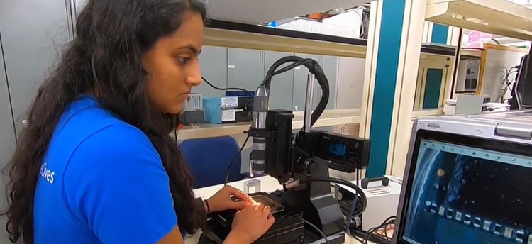 Photo of a woman engineer working.